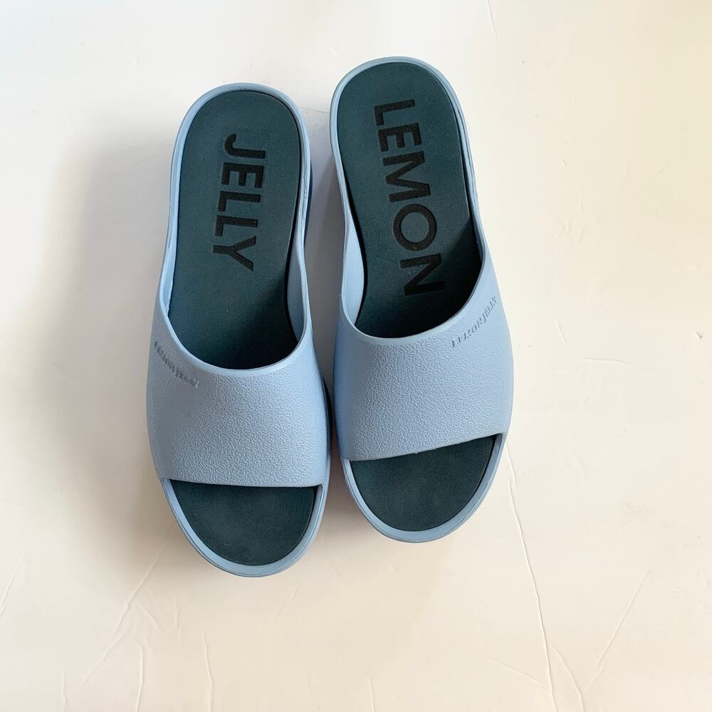 Lemon Jelly Sunny Platform Slide Sandals Baby Blue 37